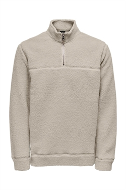 Only & Sons Remy Teddy Half Zip Sil